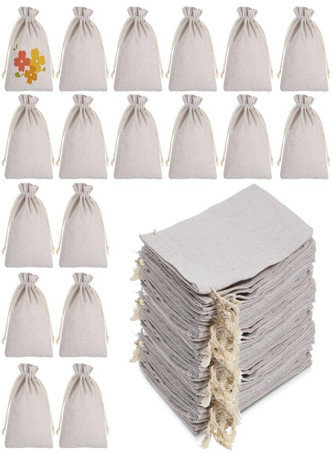 PercyEffie 100 Pcs Rustic Burlap Bags Bulk 5 x 7 In Burlap Gift Bags with Drawstring Tiny Linen Reusable Ewelry Pouches Sacks for Grocery Kitchen Wrapping Birthday Wedding Party Christmas DIY Sack for Gift Wrap - Image 1