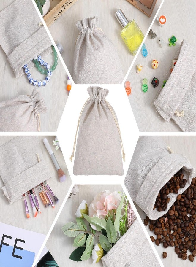 PercyEffie 100 Pcs Rustic Burlap Bags Bulk 5 x 7 In Burlap Gift Bags with Drawstring Tiny Linen Reusable Ewelry Pouches Sacks for Grocery Kitchen Wrapping Birthday Wedding Party Christmas DIY Sack for Gift Wrap - Image 3