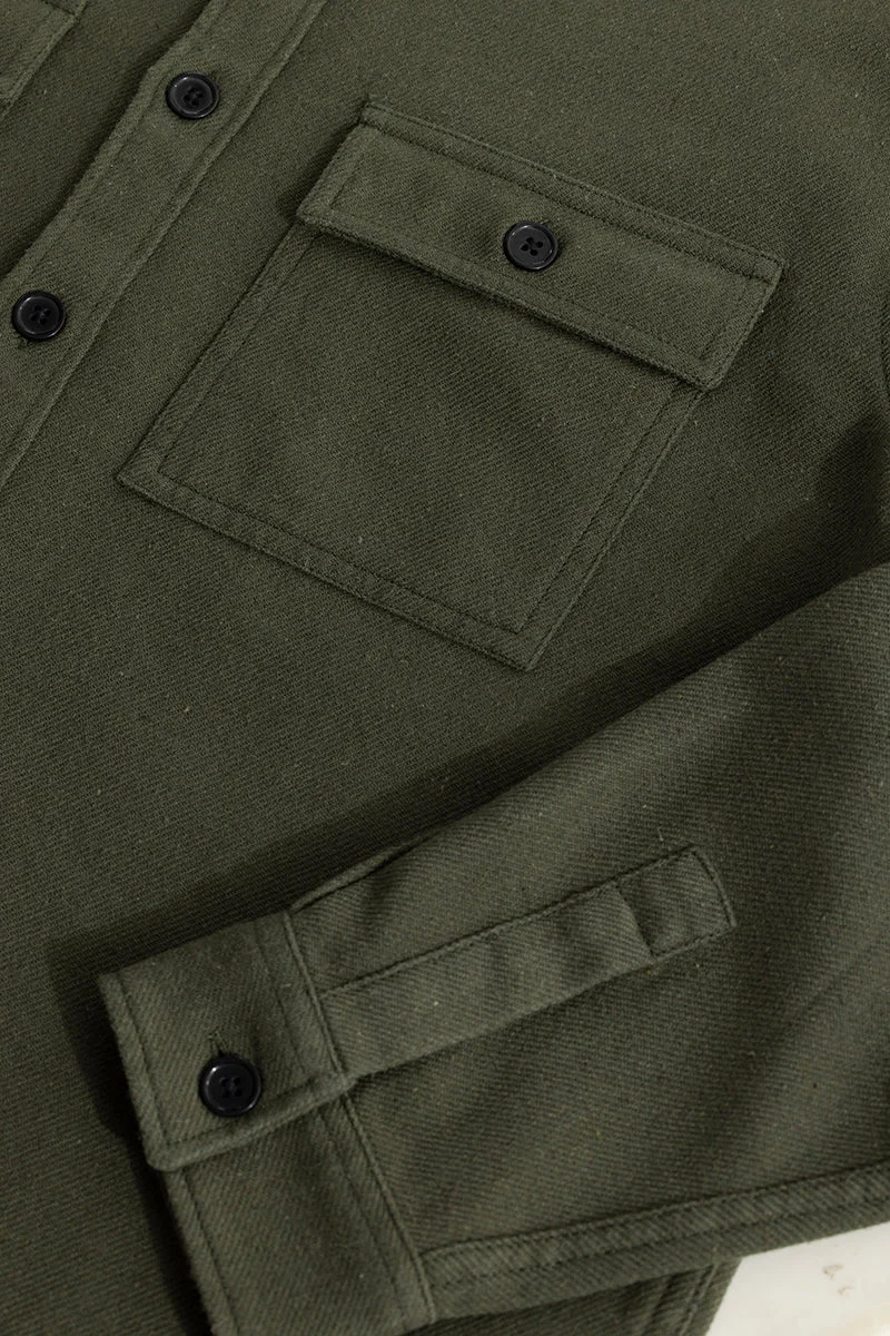 SNITCH Olive Clyster Olive Overshirt for Men | Best Price UAE