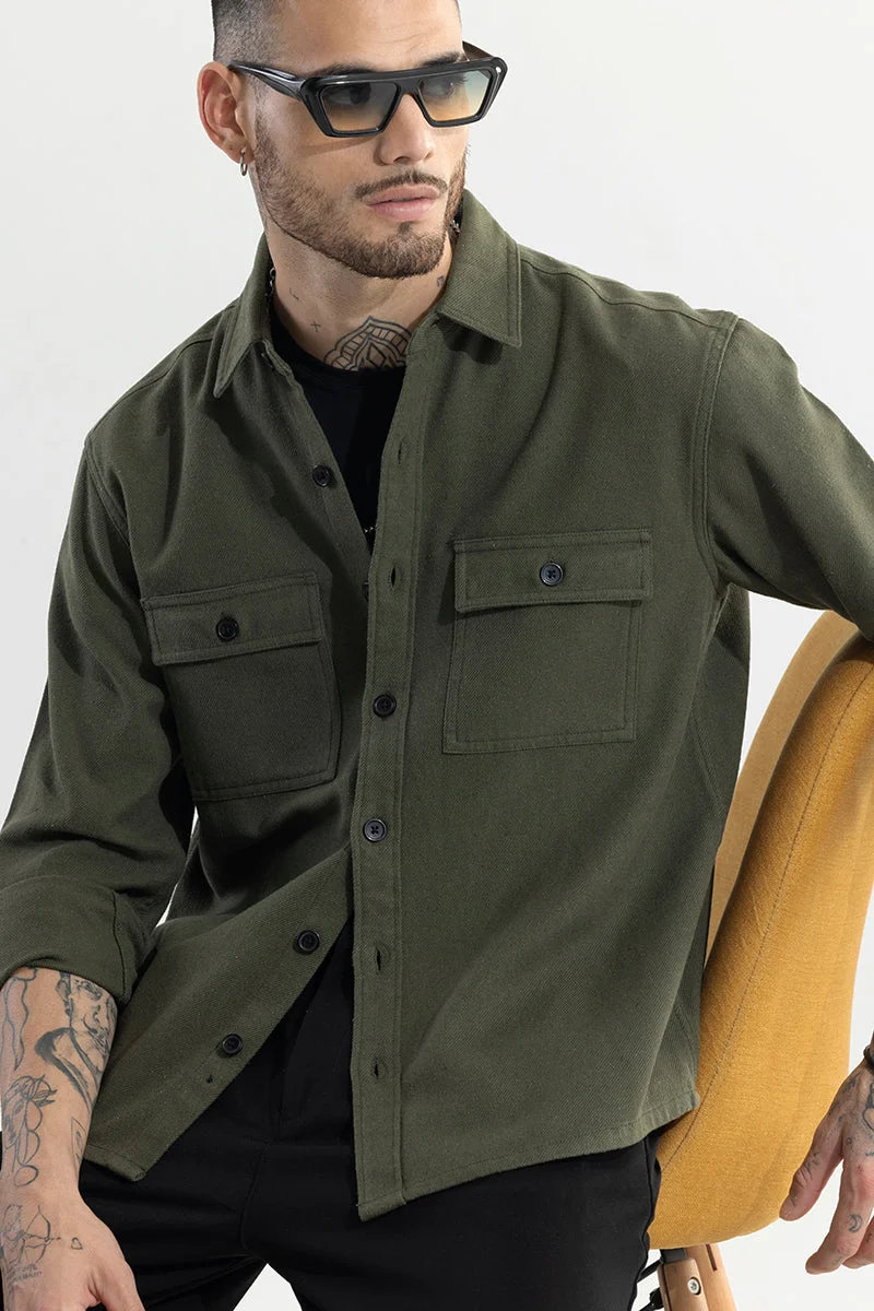 SNITCH Clyster Olive Overshirt