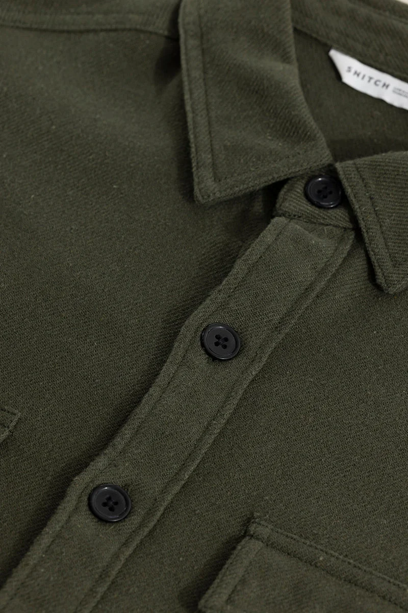 SNITCH Olive Clyster Olive Overshirt for Men | Best Price UAE