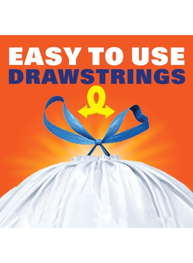 Hefty Strong 13 Gallon Trash Bags Tall Kitchen Trash Bags Unscentedlarge Trash Bags With Drawstrings Durable Closure Resists Leaks Punctures And Tears White Unscented 90 Bags - Image 5
