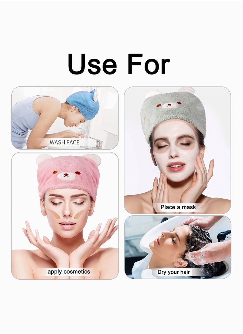SYOSI Hair Drying Towel for Kids Girls Soft Absorbent Kids Dry Hair Cap Kids Hair Towel Wrap Head Towel Wraps for Kids 3Pcs  - Image 2
