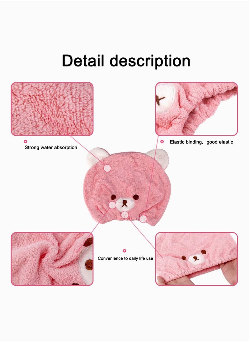 SYOSI Hair Drying Towel for Kids Girls Soft Absorbent Kids Dry Hair Cap Kids Hair Towel Wrap Head Towel Wraps for Kids 3Pcs  - Image 3