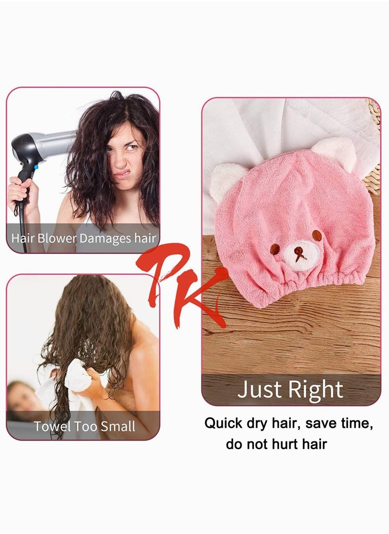 SYOSI Hair Drying Towel for Kids Girls Soft Absorbent Kids Dry Hair Cap Kids Hair Towel Wrap Head Towel Wraps for Kids 3Pcs  - Image 5
