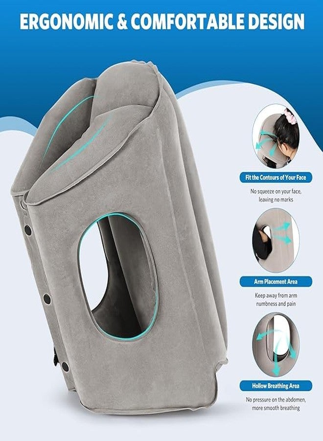 Shrevi Inflatable Travel Pillow,Airplane Pillow with Super Soft Slipcover,Fabric PVC, Big Valve Design Inflate and Deflate in Seconds, Unfolding Used As Lumbar Support(Black) - Image 5
