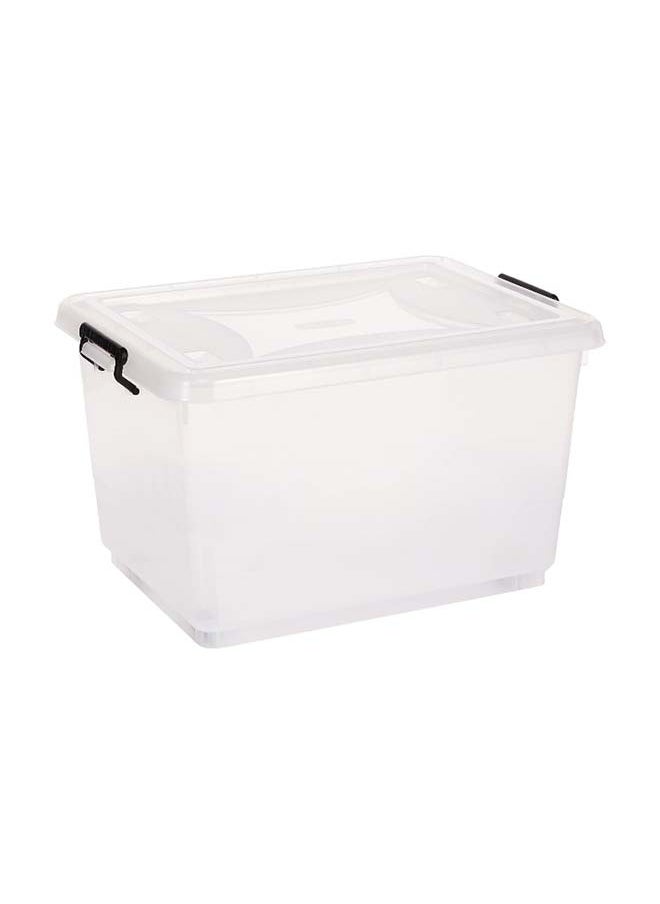 Cosmoplast 55L Clear Plastic Storage Set of 4 Box with Wheels & Lockable Lid  - Image 4