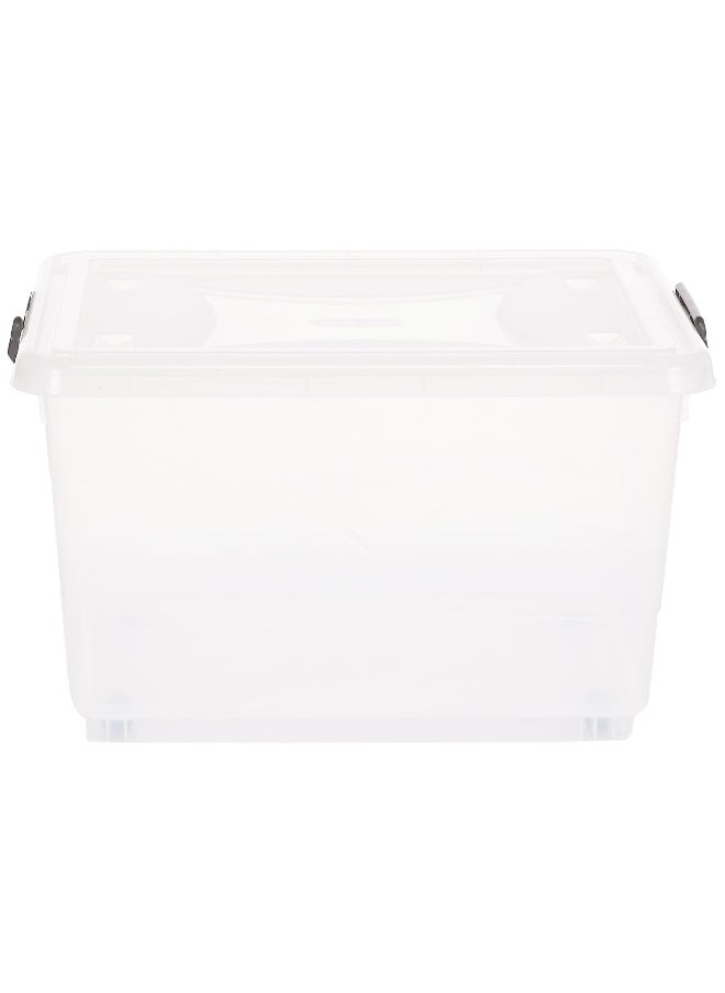 Cosmoplast 55L Clear Plastic Storage Set of 4 Box with Wheels & Lockable Lid  - Image 2