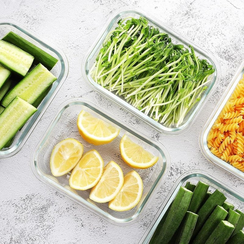 BPA Glass Meal Prep Containers,Glass Food Storage Containers with Lids,Food Storage Container 100% Leakproof Glass Lunch Boxes, Freezer Storage container - Image 3