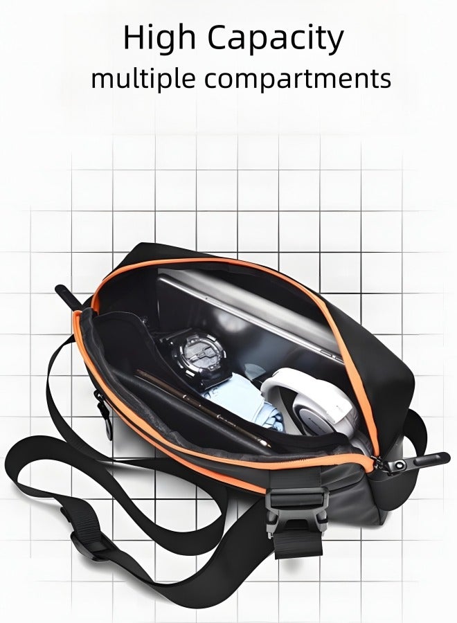 Men's Portable Chest Bag, Boys Scratch-resistant and Waterproof Waist Bag Belt Bag Hip Bag for Daily Commuting/Hiking/Climbing/Cycling, Nylon Sling Bag Side Bag Crossbody Bag for Teenagers/Students - Image 3