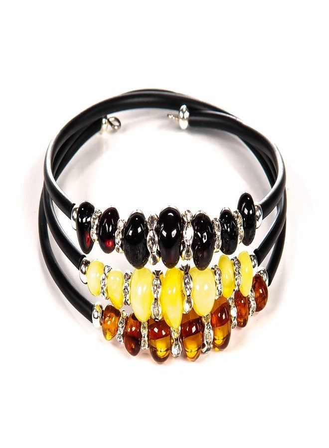 AMBERAGE Natural Baltic Amber Bracelet for Women/Teens - Hand Made from Polished/Certified Baltic Amber Beads - Image 1