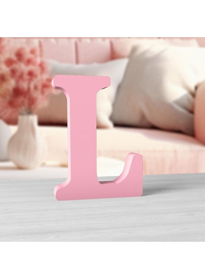 TPGP حروف خشبية وردية غير مكتملة بطول 6 بوصات لتزيين الجدران حروف كبيرة قائمة لمشاريع المنزل والحفلات - Image 1