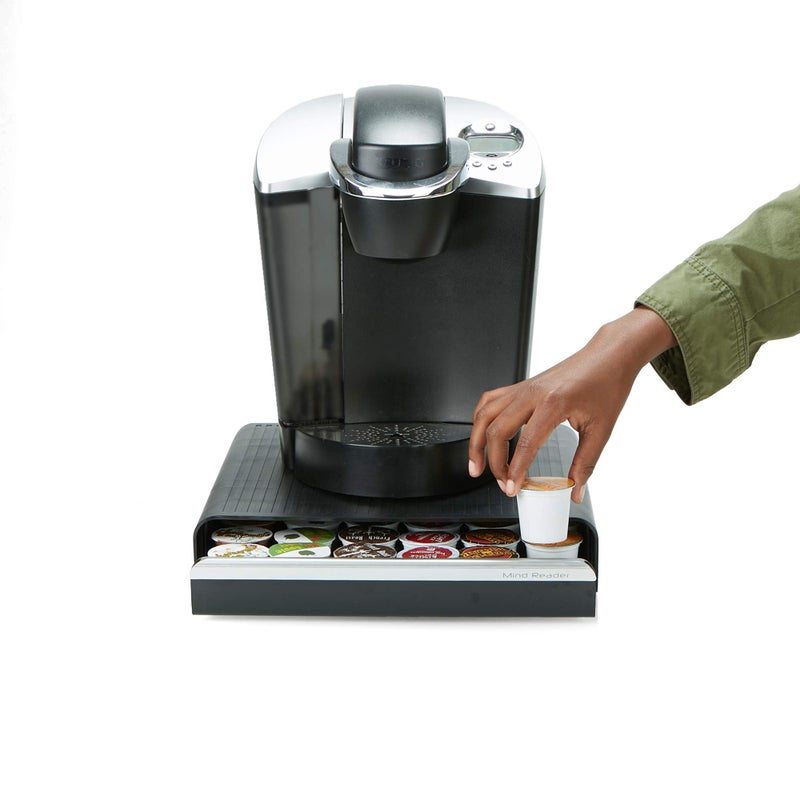 Mind Reader Single Serve Coffee Pod Drawer, 36 Pod Capacity, Countertop Organizer, 13.25"L x 12.75"W x 2.75"H, Black - Image 4