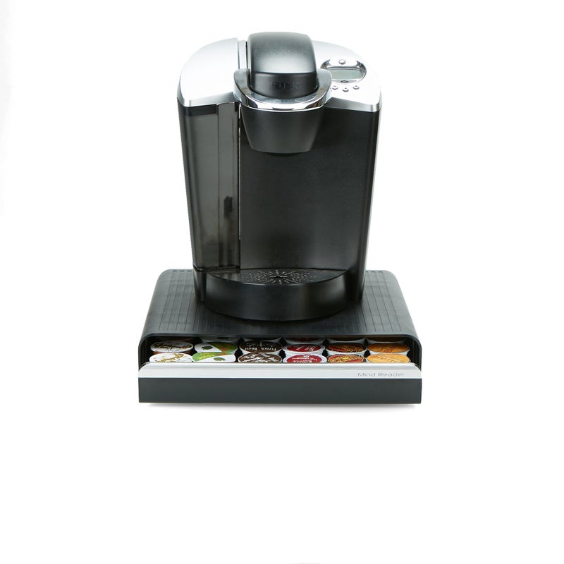 Mind Reader Single Serve Coffee Pod Drawer, 36 Pod Capacity, Countertop Organizer, 13.25"L x 12.75"W x 2.75"H, Black - Image 1