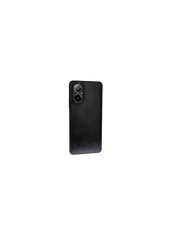 حافظة متوافقة مع حافظة Realme C67 4G، غطاء واقٍ مقاوم للصدمات مصنوع من الجلد الناعم المصنوع من مادة TPU المصنوعة من السيليكون ومضادة لبصمات الأصابع لهاتف Realme C67 4G (أسود)