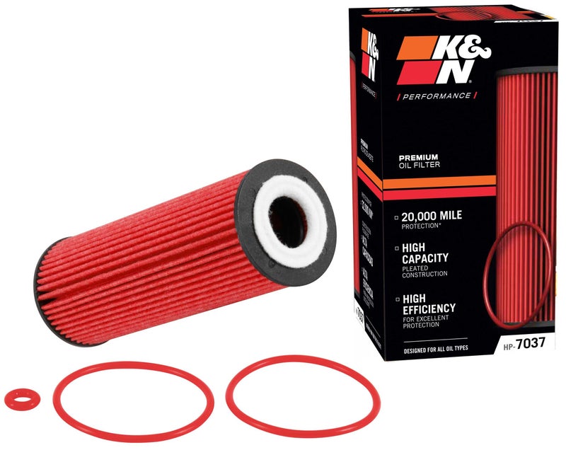 K&N Premium Oil Filter: 20,000 Mile Engine Protection, High Capacity/High Efficiency: Compatible with 2015-2025 FORD/LINCOLN (See Product Description for Select Models), HP-7037 - Image 1