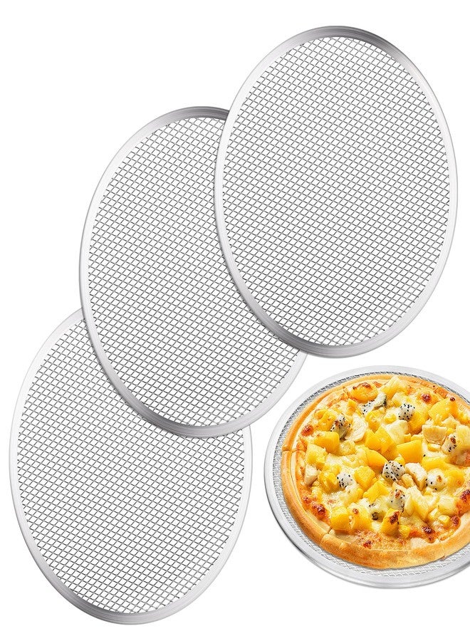tchrules 3 Pcs Pizza Screen, 12 Inch Pizza Pan for Oven, Nonstick Pizza Tray for Oven, Dishwasher Safe & Microwave Safe (12 inch) - Image 1