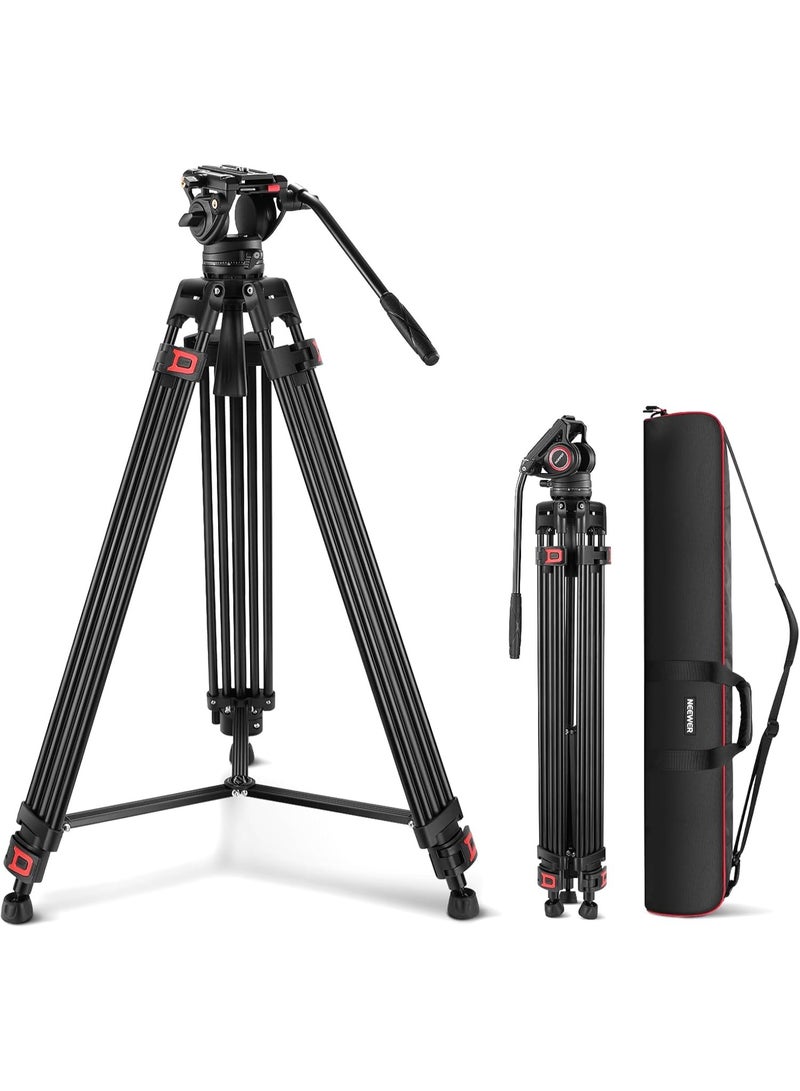 Neewer TP74 74" Pro Video Tripod With Fluid Head – Heavy-Duty Aluminum Tripod for Cameras, Camcorders, Filmmaking, Videography, Studio & Outdoor Shooting - Image 1