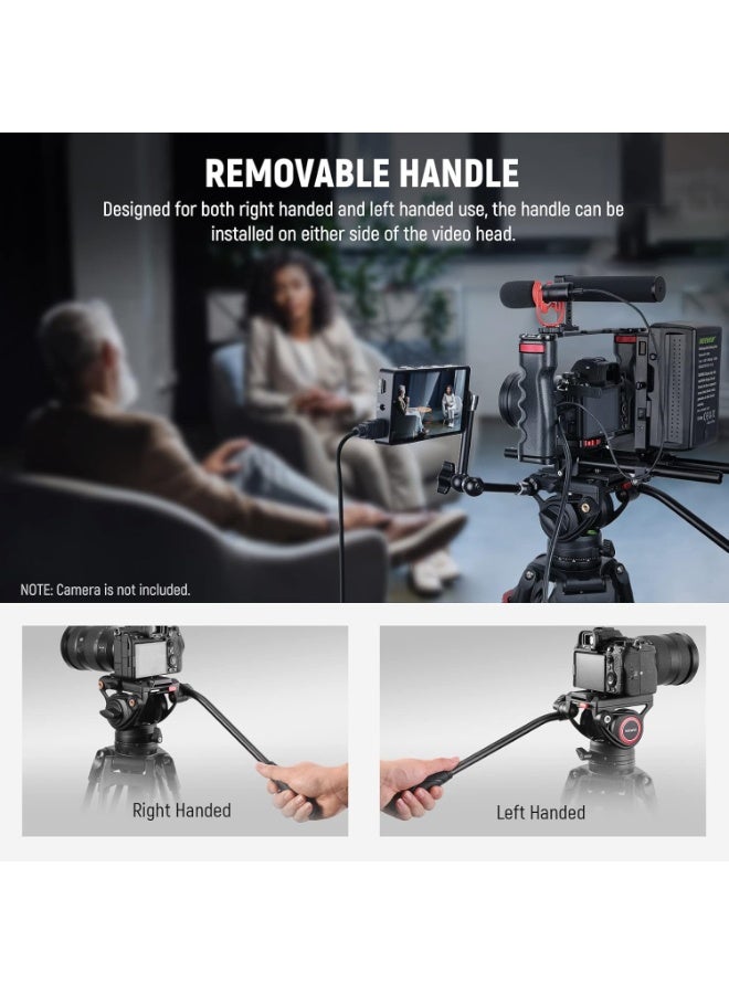 Neewer TP74 74" Pro Video Tripod With Fluid Head – Heavy-Duty Aluminum Tripod for Cameras, Camcorders, Filmmaking, Videography, Studio & Outdoor Shooting - Image 5