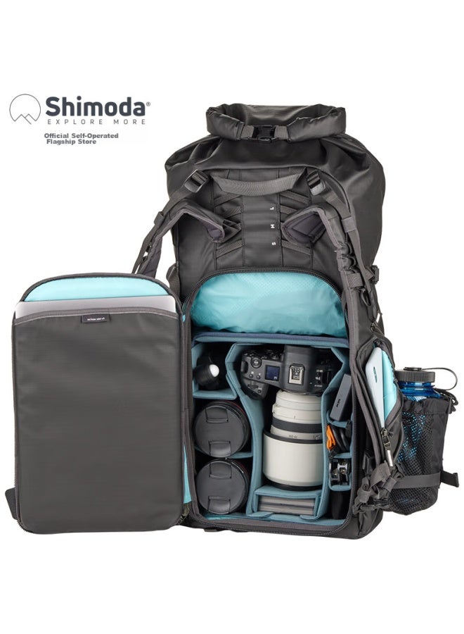 Shimoda Photography Bag, Professional Outdoor Camera Bag, Travel Adventure Waterproof Wear-resistant, Large Space Design, X50v2 Medium Size Dslr Inner Liner Set, Carbon Black Color, 520-139 - Image 1
