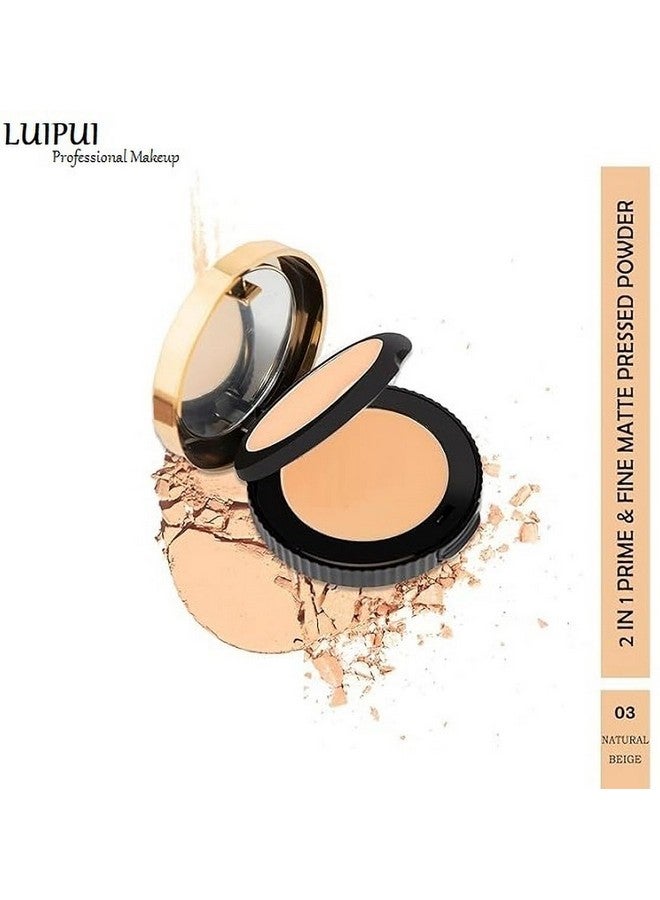 Lui Pui LUIPUI Oil Control 2 in 1 Prime & Fine Matte Pressed Compact Powder Compact (NATURAL BEIGE, 20 g) - Image 2