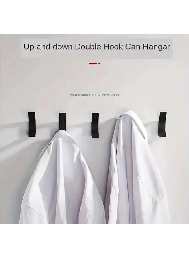 10 قطعة خطافات لاصقة سوداء بتصميم عصري بسيط للمناشف والمعاطف والمفاتيح وتنظيم الحمام والمنزل - Image 4