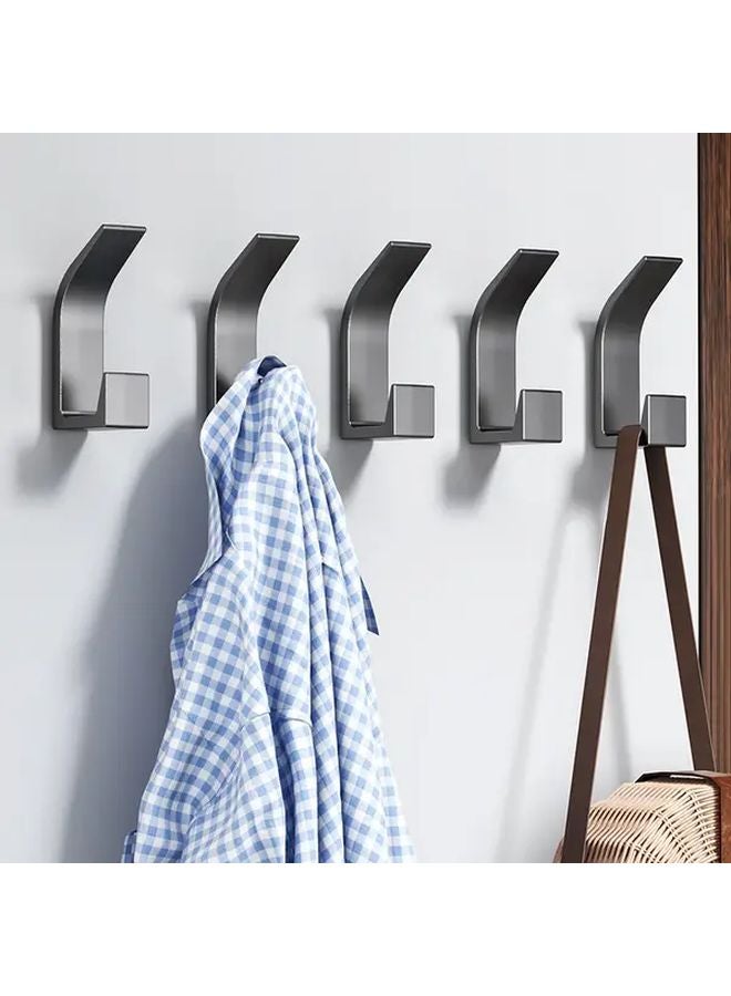 10 قطعة خطافات لاصقة سوداء بتصميم عصري بسيط للمناشف والمعاطف والمفاتيح وتنظيم الحمام والمنزل - Image 2