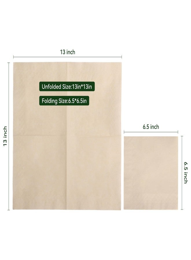 MORGIANA 200-Pack 100% Bamboo Compostable Napkins - Eco-Friendly Disposable Hand Towels for Parties, Restaurants, and Christmas Dinner(6.5 x 6.5Inch - Image 5