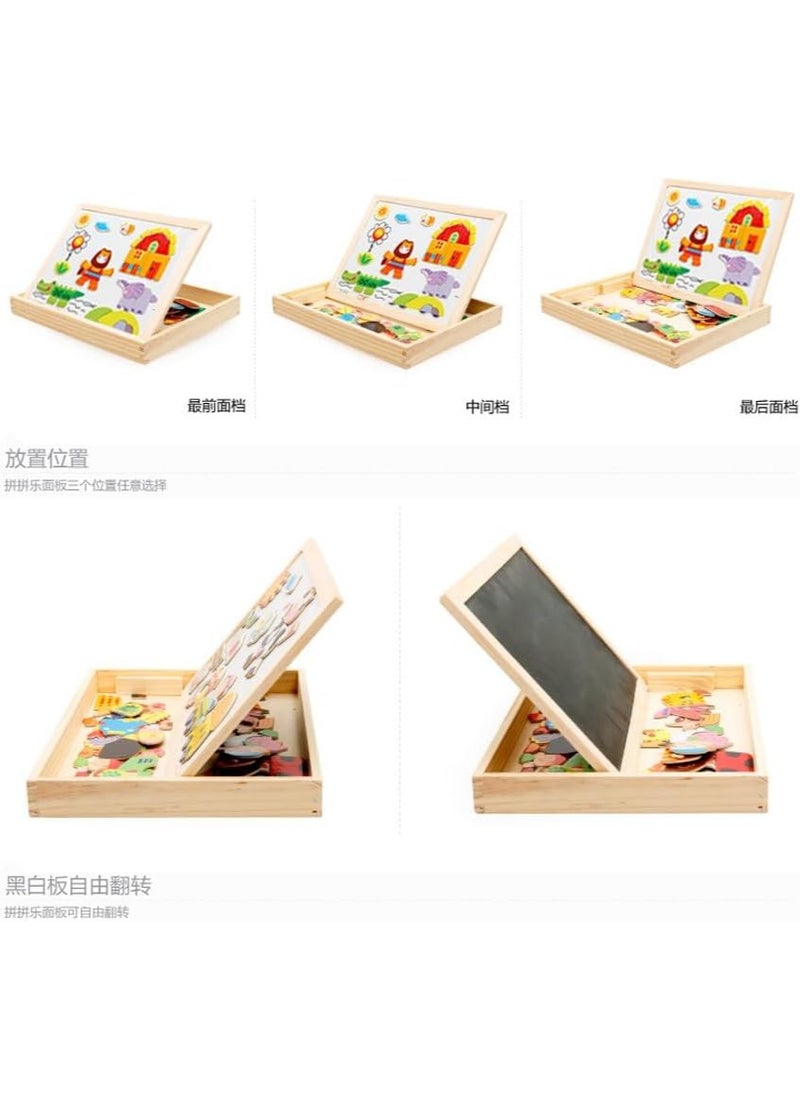 Generic MUWANZIZ Forest Paradise Spells Happily - Rectangular Magnetic Puzzle Board - Wooden Seat - Multi Color - Educational Toy - Small to Medium Size - Rustic Style  - Image 5