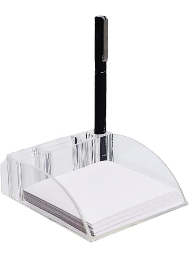 حامل ملاحظات مكتبي بتصميم مجسم أنيق – من خامة عالية الجودة  لون شفاف - Image 1