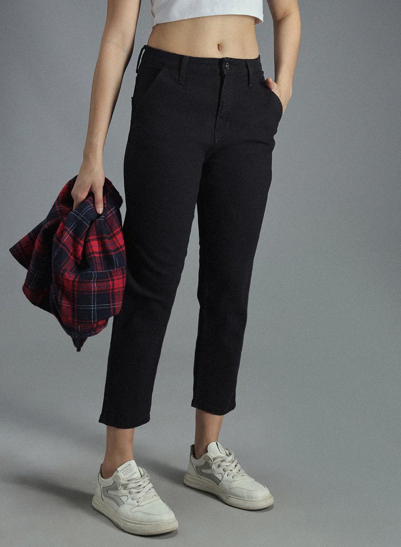 HIGH STAR Women Black Straight Fit High-Rise Stretchable Jeans - Image 2