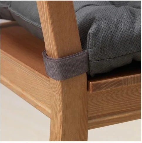 أيكيا Chair Cushion Velcro Dark Gray Color 40/35X38X7 cm Meridyendukkan Velcro-Cotton