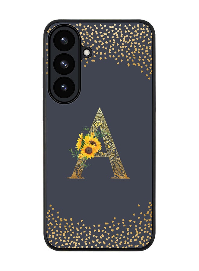 Stylizedd For Samsung Galaxy S26 Case,Slim fit Camera Protection, Shockproof Thin Phone cover  - Custom Floral Monogram - A  (Grey ) - Image 1