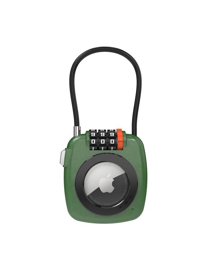 UP Security AirTag Secure Holder with Wire Cable - Anti-Theft 3-Digit Combination Lock - Durable Protective Case for Luggage - Small Luggage Locks (Green) - Image 1