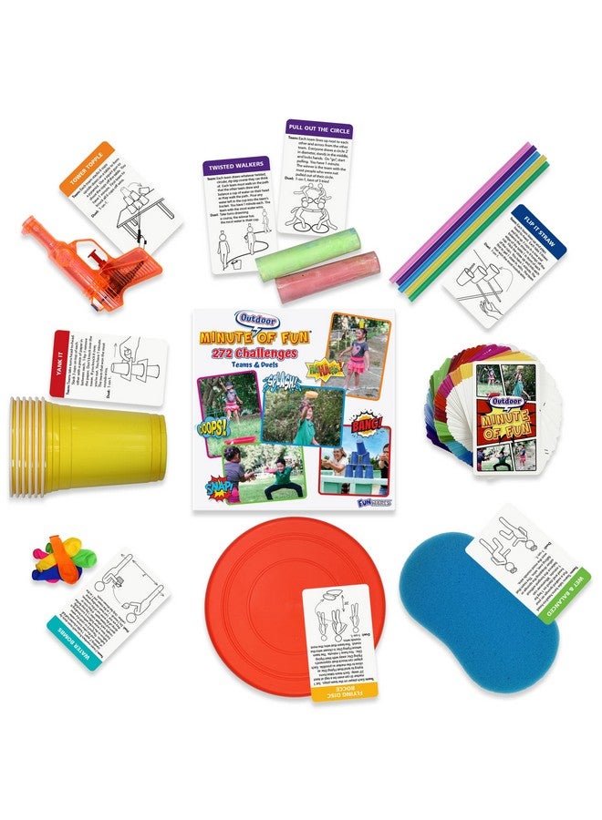 Funwares Minute Of Fun Outdoor Game - 272 Minute To Win It Games, Backyard Birthdays, Home Parties, Family Fun, Activities For Teens, Camping, Travel. Most Contents To Play Are Included, 2-12 Players - Image 3