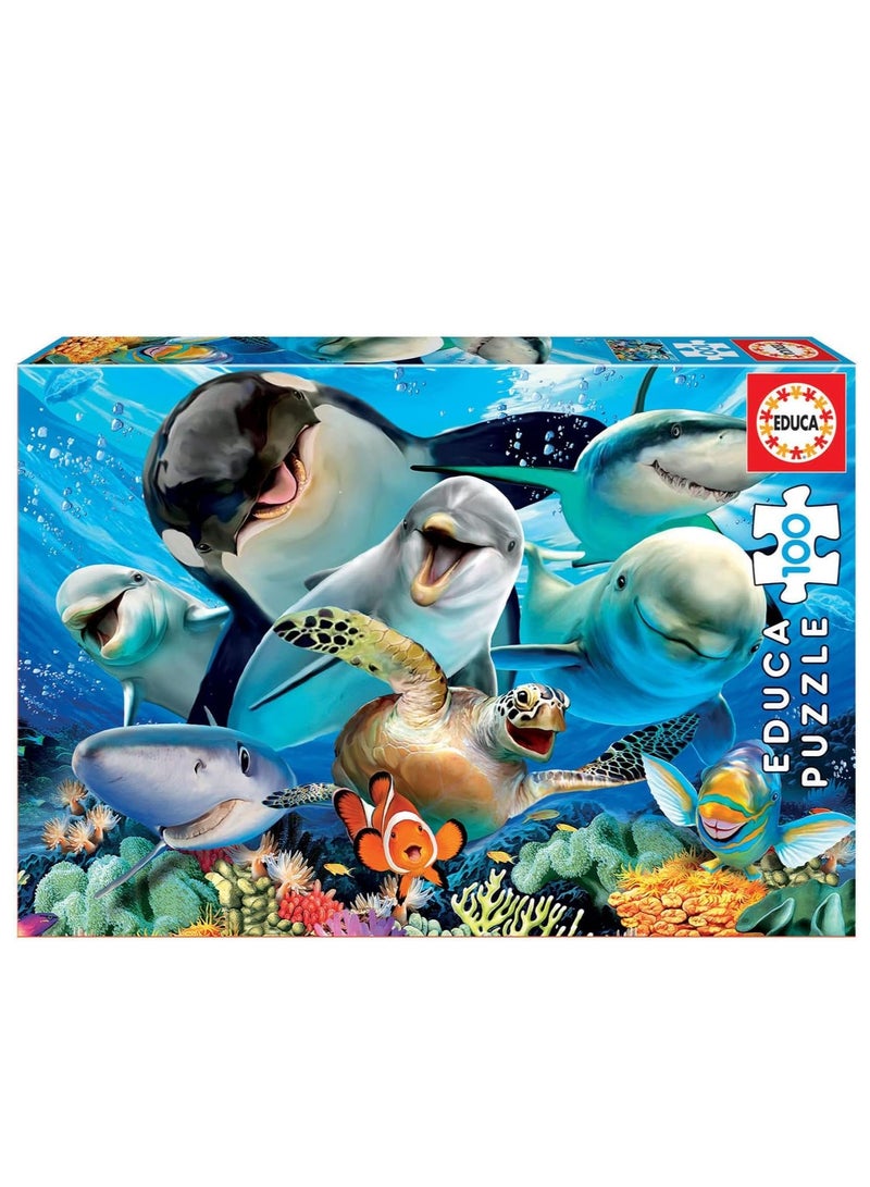 Educa 100 Underwater Selfie Puzzle - Image 1