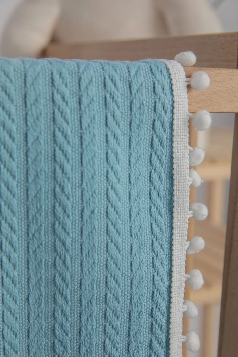 Favora 100% Cotton Cherry Baby Blanket - Turquoise