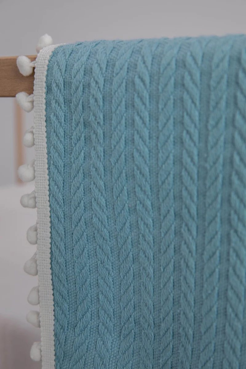 Favora 100% Cotton Cherry Baby Blanket - Turquoise