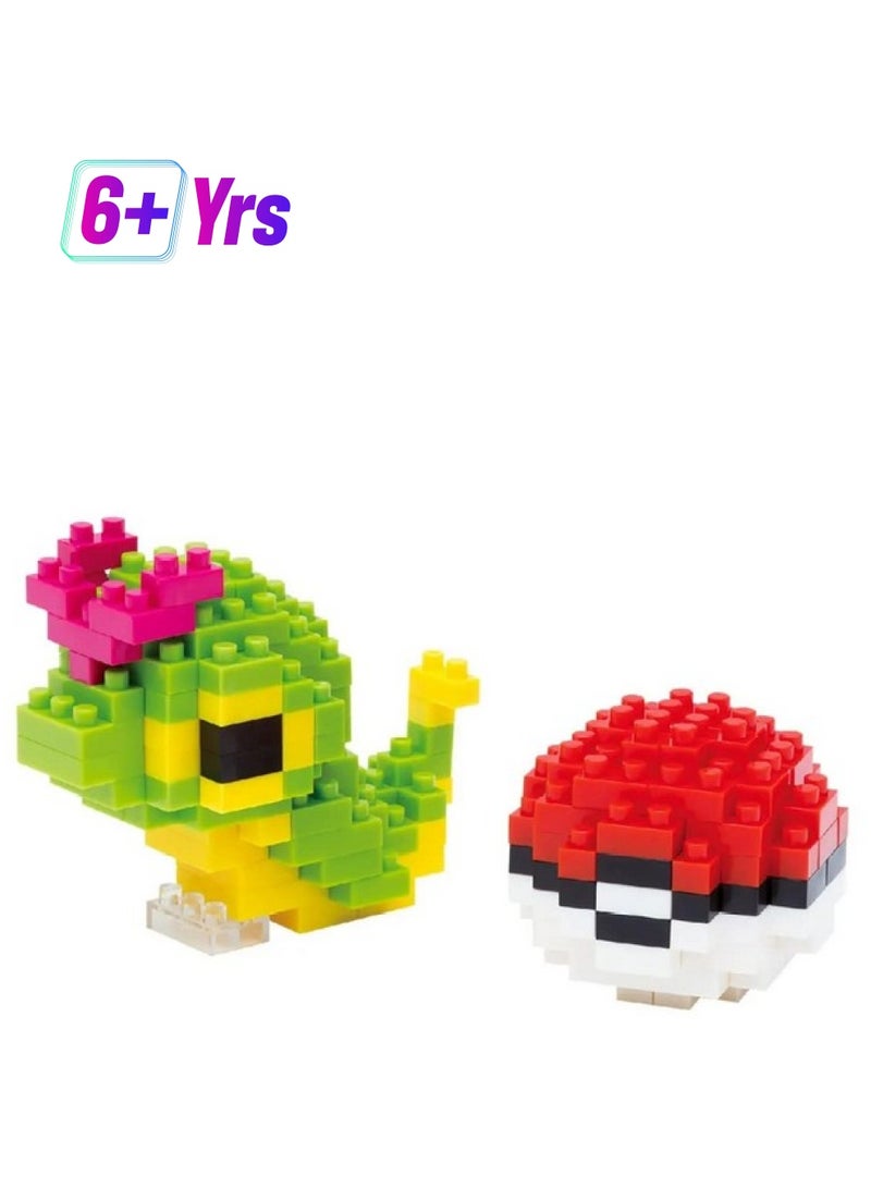 Kawada Nanoblock - Pokémon - Caterpie & Poke Ball, Pokémon Series Building Kit - Image 1