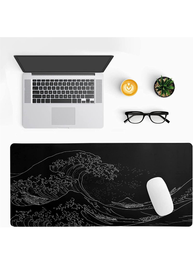 Rock Pow Large Gaming Mouse Pad with Stitched Edges Extended Mousepad Superior Cloth Surface Non-Slip Rubber Base Water Resist 800 * 300 * 3mm - Image 2