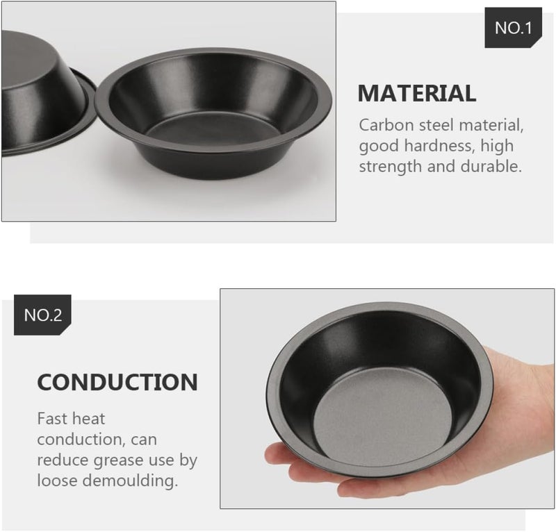 4pcs Carbon Steel round Pizza Pan Set, Non-stick Reusable Baking Trays for Household Kitchen, Multi-function Oven Bakeware for Pizza and Pastry - Image 5