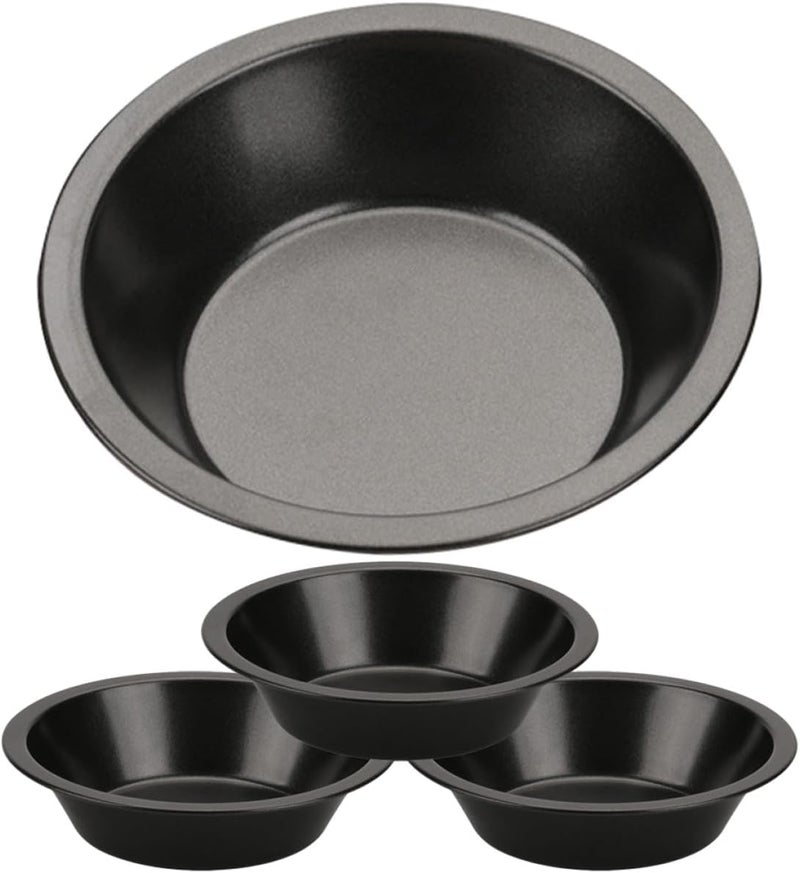 4pcs Carbon Steel round Pizza Pan Set, Non-stick Reusable Baking Trays for Household Kitchen, Multi-function Oven Bakeware for Pizza and Pastry - Image 1