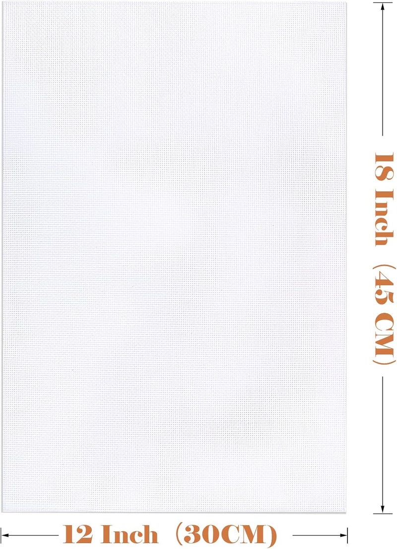 Caydo 6 Pieces Aida Cloth 14 Count White Cross Stitch Fabric for Craft Embroidery, 45 x 30CM - Image 3