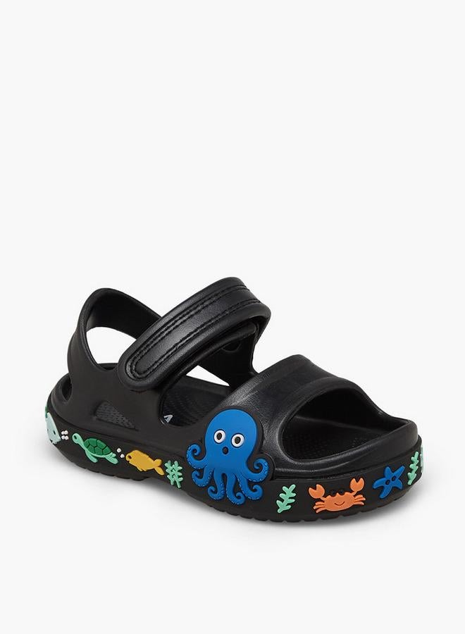Aqua Boys Applique Detail Hook & Loop Sandals - Image 2
