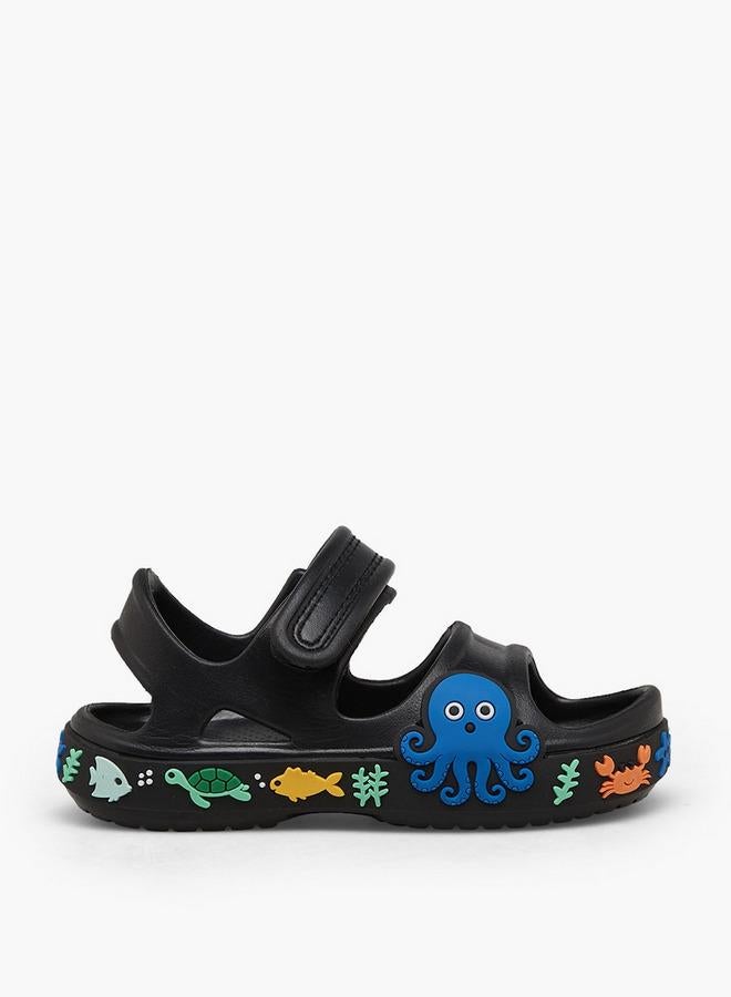 Aqua Boys Applique Detail Hook & Loop Sandals - Image 3