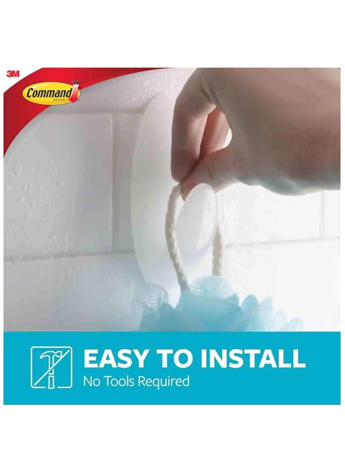 Generic Command Towel Large Hook Clear Frosted, 1 Hook+ 2 Strips/pack | Holds 2.2kg | White color | Water-Resistant Strips | Organize | Decoration | No Tools | Holds Strongly | Damage-Free Hanging 3m  - Image 3