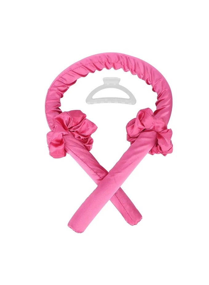 Kimaya Heatless Curling Rod Headband,Lazy Hair Curler,No Heat Silk Curlers,Soft Rubber Hair Rollers,Curling Ribbon and Rods for Natural Hair,Hair Waver Hair Curling Kit for Natural Waves (Dark Pink) - Image 2