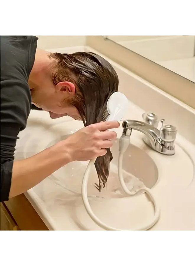 White Adjustable Faucet Extender Hose Flexible Plastic Leak Proof For Sink Outdoor - Image 2