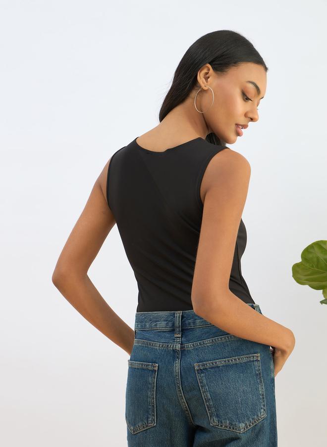 ساسافراس بودي سوت نسائي بدون أكمام أسود من ساسافراس - Image 5