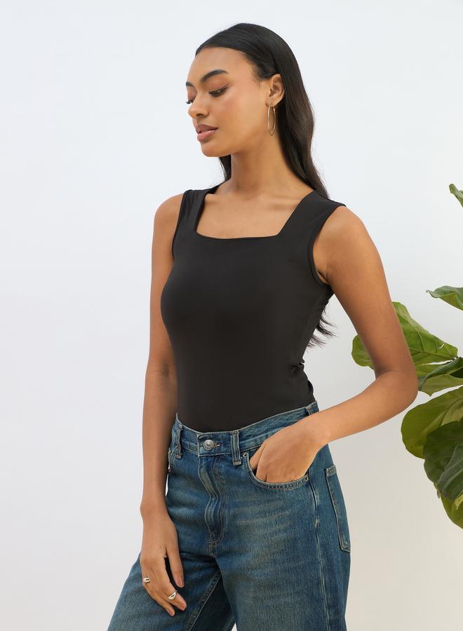 ساسافراس بودي سوت نسائي بدون أكمام أسود من ساسافراس - Image 3